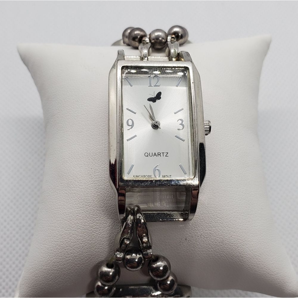 Quartz Silver Colored Beaded Watch